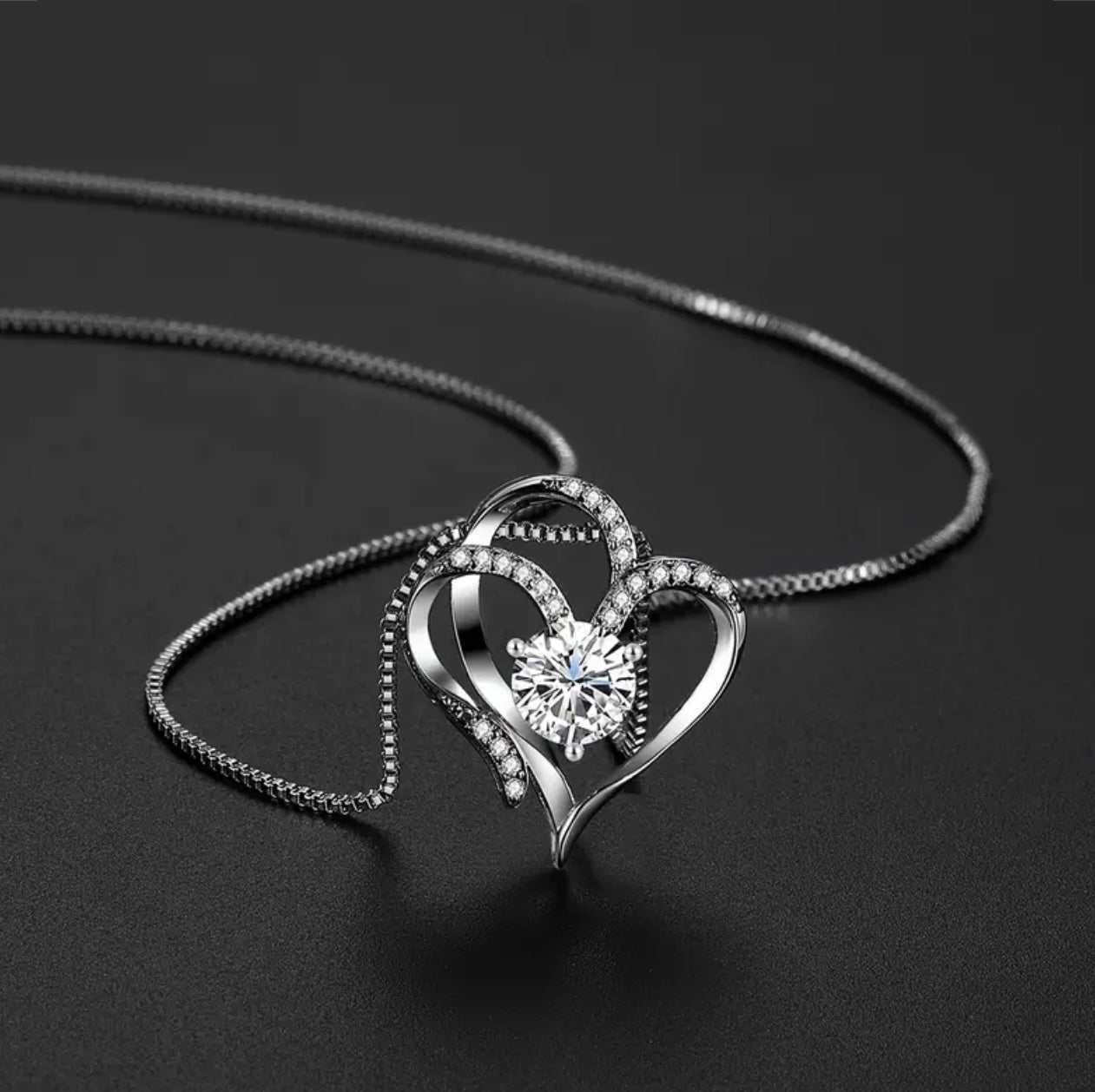 Red Rose Love Heart Necklace
