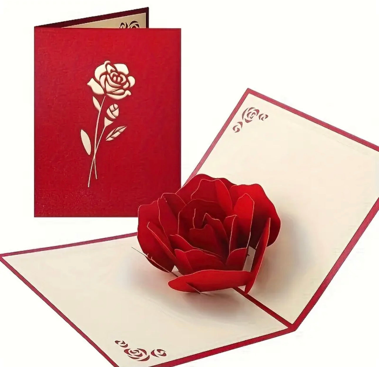3D Pop-Up Rose Card w/ Envelope