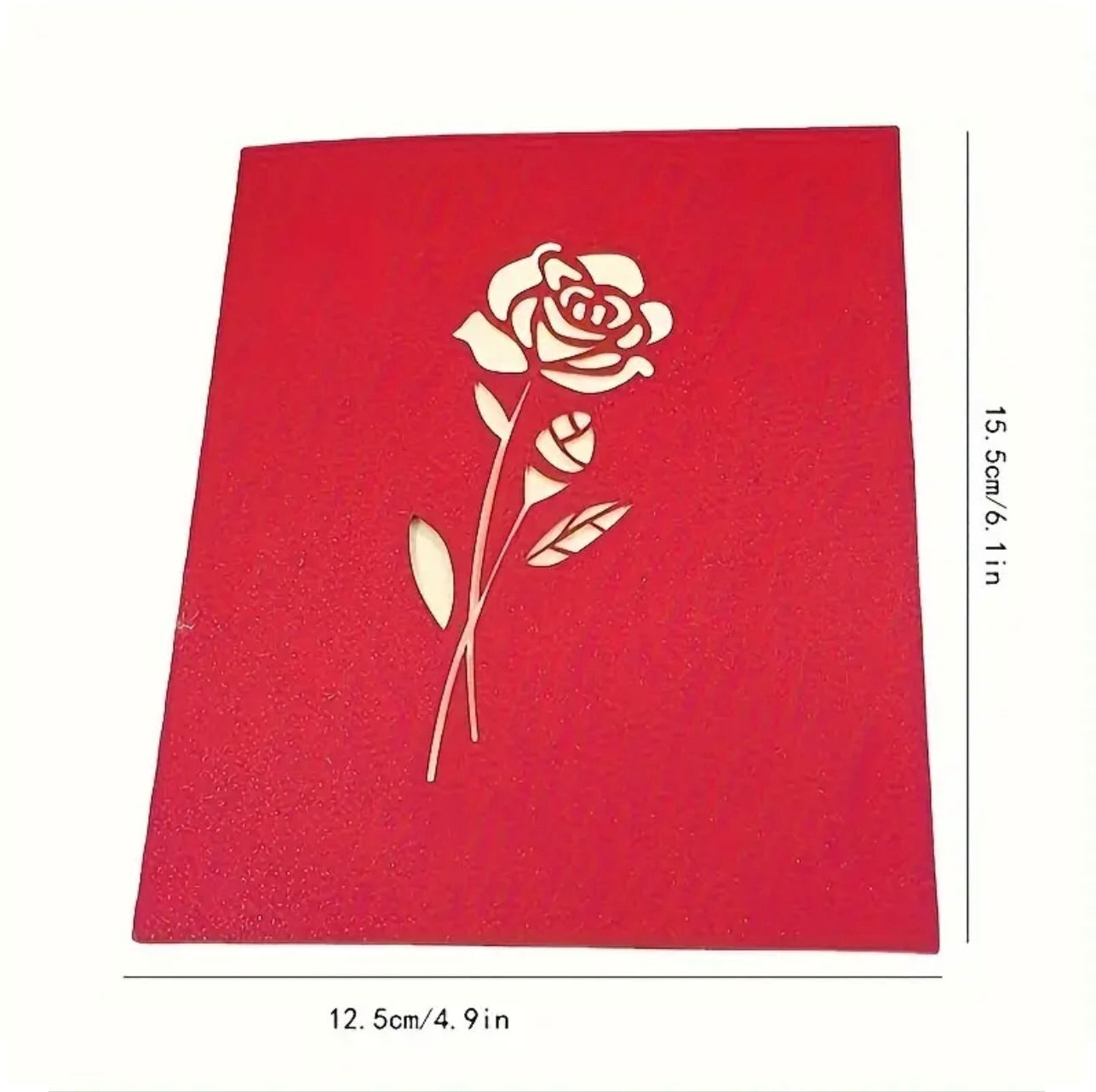 3D Pop-Up Rose Card w/ Envelope